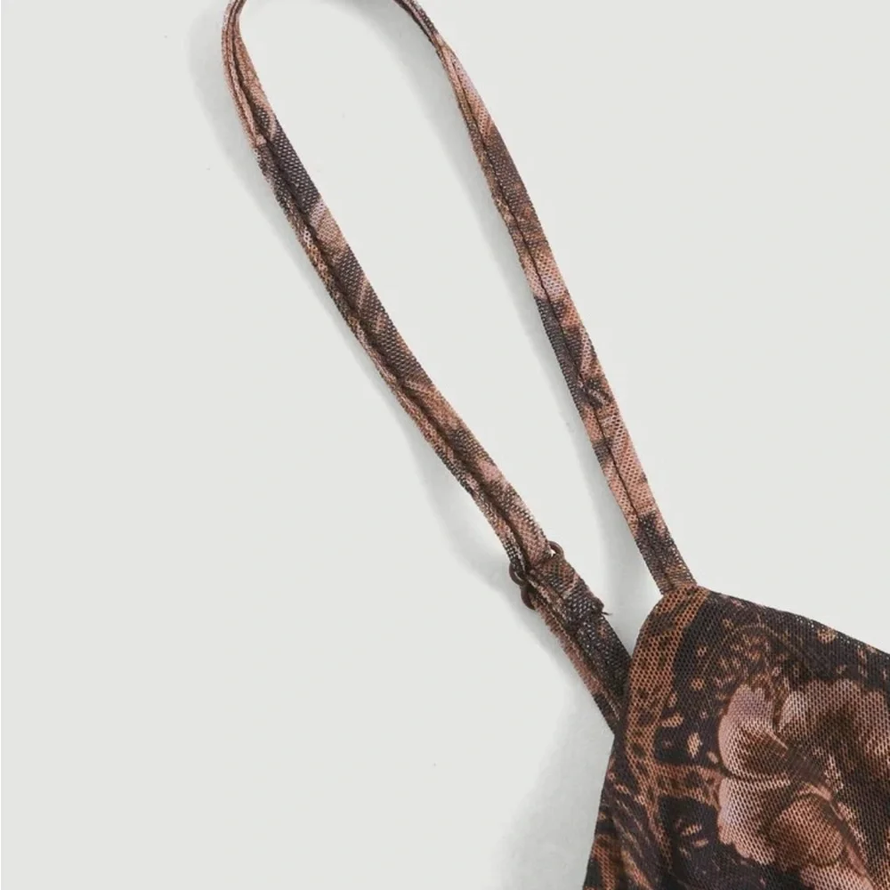 Floral Paisley Brown Dress - Picture 3 of 4